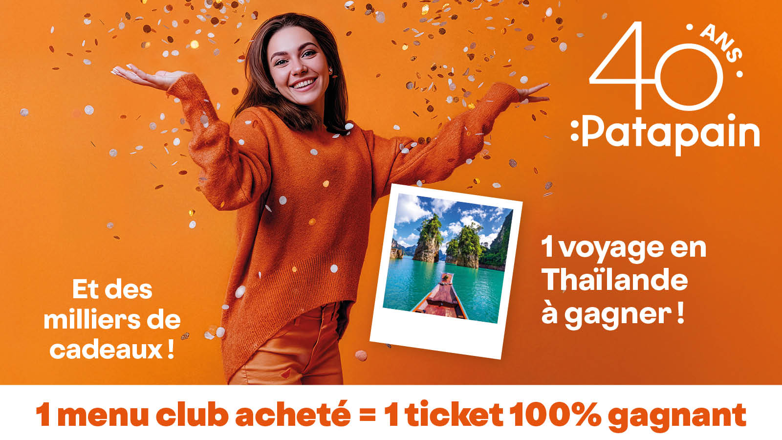 Jeu des 40 ans avec un voyage en thailande à gagner